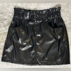 Ci Sono Black Faux Leather Skirt